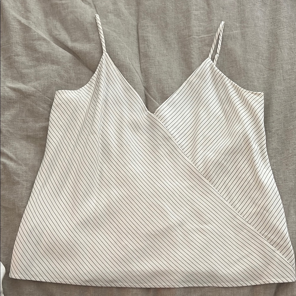 7 For All Mankind White Striped Women's Top